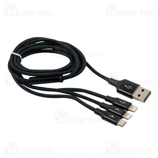 کابل سه سر بیسوس Baseus CAMLL-SU01 توان 3 آمپر طول 1.2 متر