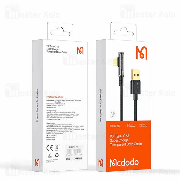 کابل Type C مک دودو Mcdodo CA-3380 توان 6 آمپر و طول 1.2 متر