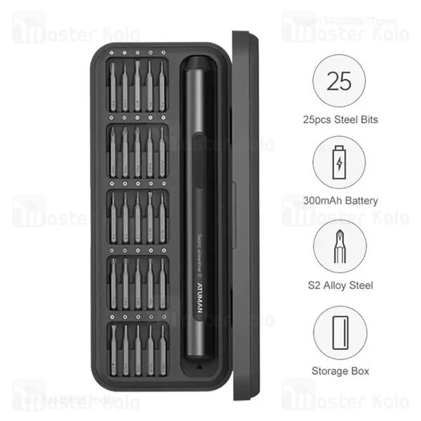 پیچ گوشتی شیائومی Xiaomi Atuman E1 Electric Precisoon Screwdriver Set دارای 25 سری مگنتی
