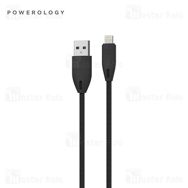 کابل لایتنینگ پاورولوژی Powerology Braided PCAB003 طول 1.2 متر شدت جریان 2.4 آمپر