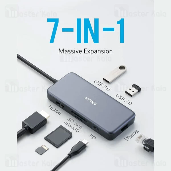 هاب 7 پورت انکر Anker 7 IN 1 USB-C HUB