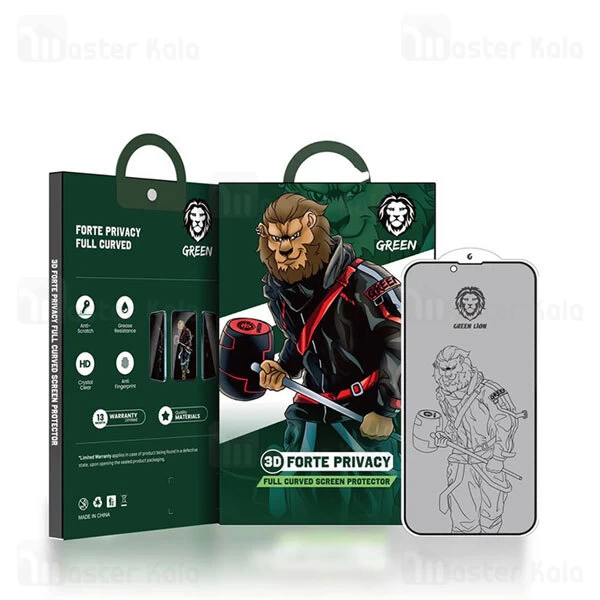 گلس تمام صفحه تمام چسب آیفون گرین لاین Apple iPhone 13 / 13 Pro Green Lion 3D Forte