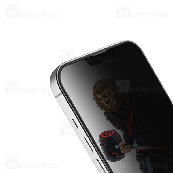 گلس حریم شخصی تمام صفحه تمام چسب آیفون گرین لاین Apple iPhone 13 / 13 Pro Green Lion 3D Forte Privacy