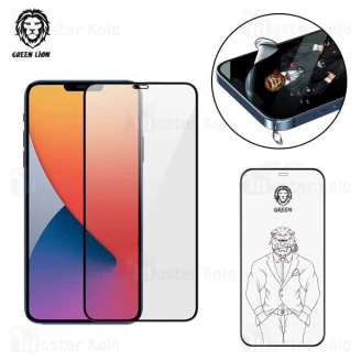 گلس تمام صفحه تمام چسب آیفون گرین لاین Apple iPhone 12 / 12 Pro Green Lion 3D Unbreakable