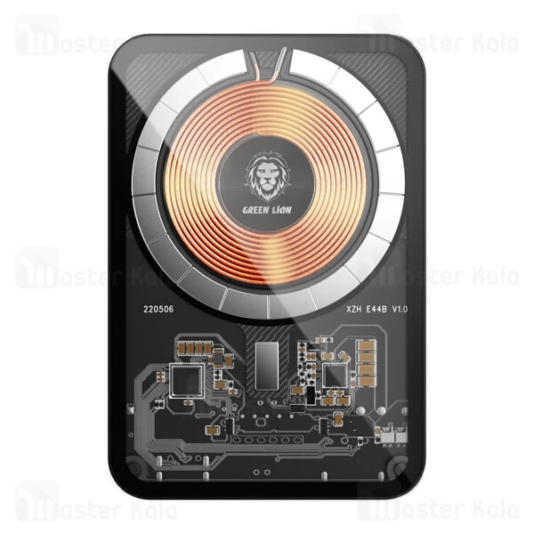 پاوربانک وایرلس 10000 مگ سیف Green Lion Transparent MagSafe توان 22.5 وات