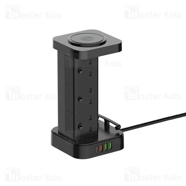 چند راهی برق و شارژر وایرلس الدینیو LDNIO SKW6457 دارای 4 پورت