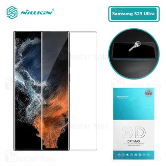 محافظ صفحه شیشه ای دورچسب تمام صفحه نیلکین سامسونگ Samsung Galaxy S23 Ultra 3D CP+ Max