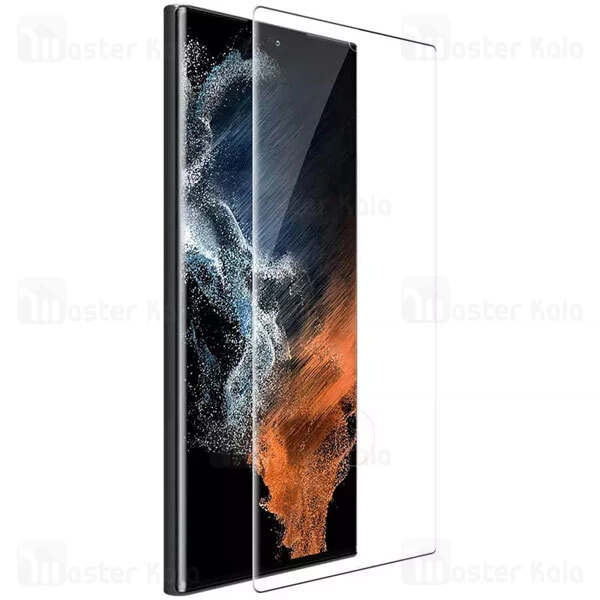 محافظ صفحه شیشه ای دورچسب تمام صفحه نیلکین سامسونگ Samsung Galaxy S23 Ultra 3D CP+ Max
