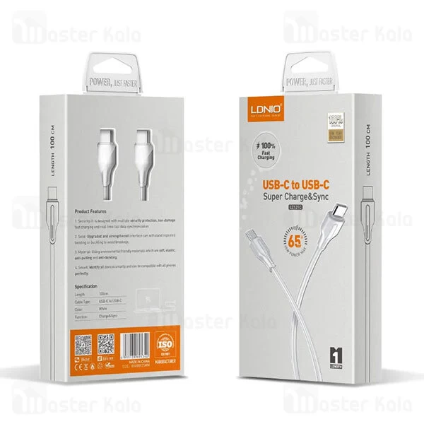 کابل Type C به Type C الدینیو LDNIOLC121-C طول 1 متر توان 65 وات