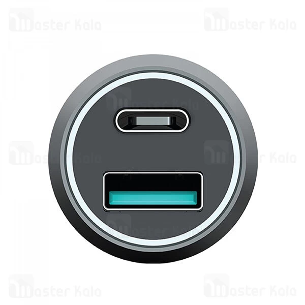 شارژر فندکی پاورولوژی Powerology Aluminum Ultra-Quick Car Charger PQCPDCCBK توان 43 وات