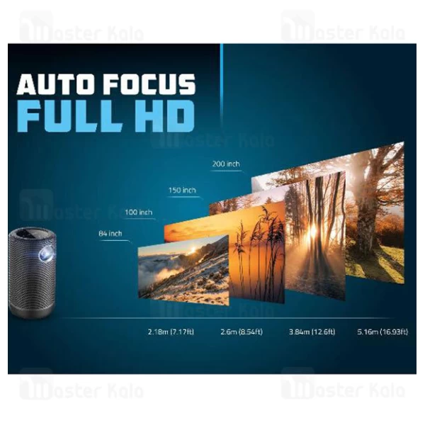 ویدیو پروژکتور هوشمند پاورولوژی Powerology Auto Focus Full HD Portable PWPROJ30