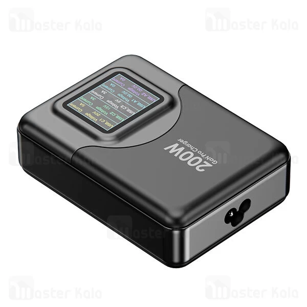 آداپتور پنج پورت چندکاره پاورولوژی Powerology GaN Charging PW3PD2Q-BK  توان 200 وات