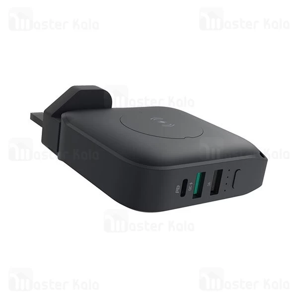 پاوربانک وایرلس 10000 شارژر دیواری پاورولوژی Powerology Wall Charger PPBCHA11-BK توان 20 وات