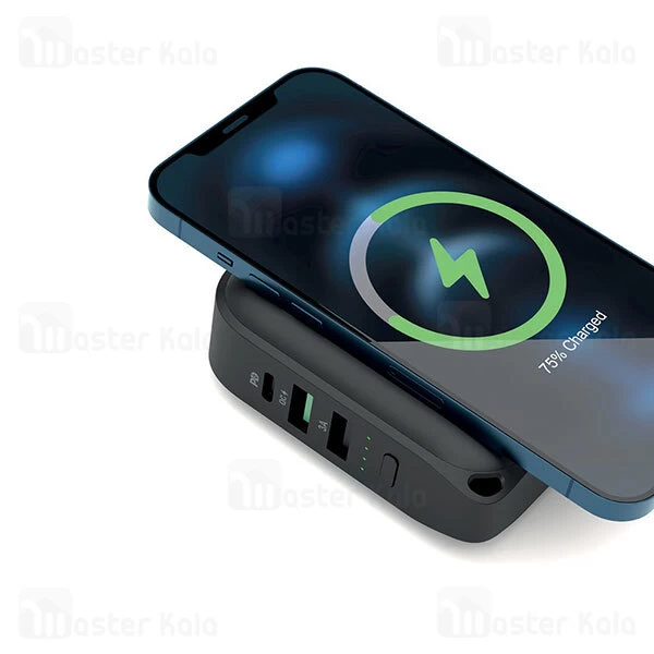 پاوربانک وایرلس 10000 شارژر دیواری پاورولوژی Powerology Wall Charger PPBCHA11-BK توان 20 وات