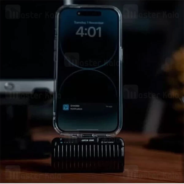 پاوربانک و استند 5000 گرین لاین  Green Lion Pocket Power Bank با پورت لایتینیگ توان 20 وات