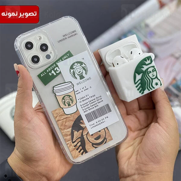 قاب فانتزی شفاف آیفون Apple iPhone 12 Pro طرح استارباکس
