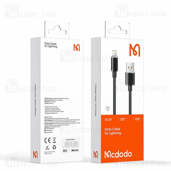 کابل لایتنینگ مک دودو Mcdodo CA-3640 طول 1.2 متر شدت جریان 3 آمپر