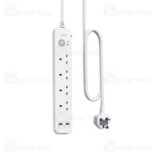 چند راهی برق انکر Anker 6 in 1 USB Power Strip دارای 2 پورت