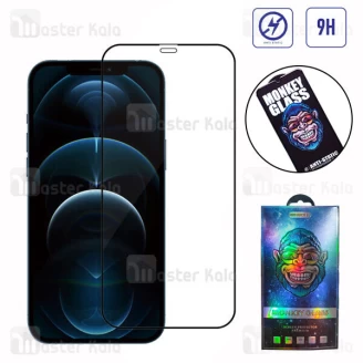 گلس تمام صفحه تمام چسب مانکی آیفون iPhone 12 Pro Max Monkey Anti Static Glass