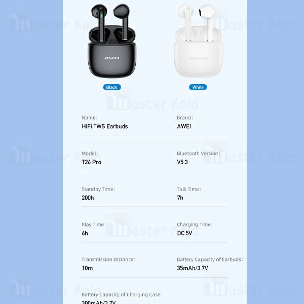هندزفری بلوتوث دوگوش اوی Awei T26 Pro