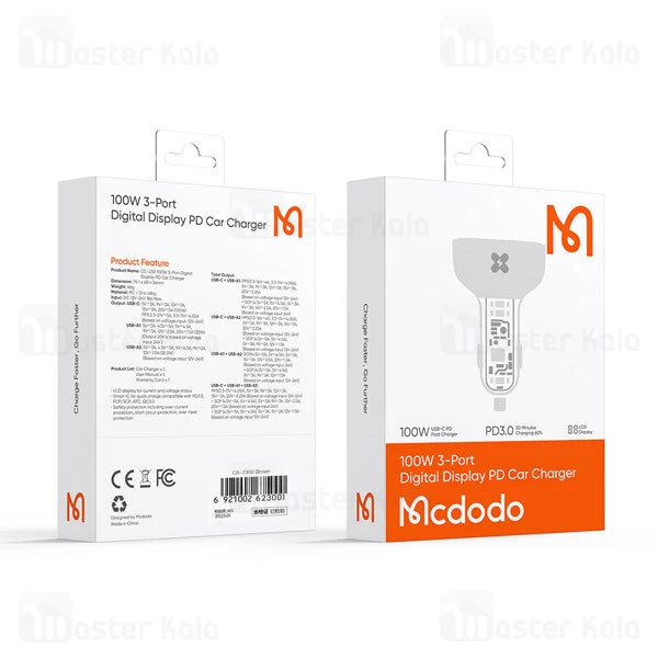 شارژر فندکی مک دودو Mcdodo CC-2300 توان 100 وات