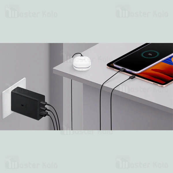 شارژر اصلی سوپر فست شارژ سامسونگ Samsung EP-T6530 Trio توان 65 وات دو شاخه UK