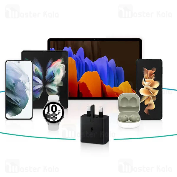 شارژر اصلی سوپر فست شارژ سامسونگ Samsung EP-T6530 Trio توان 65 وات دو شاخه UK