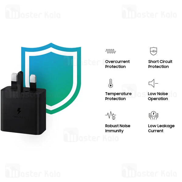 شارژر اصلی سوپر فست شارژ سامسونگ Samsung EP-T6530 Trio توان 65 وات دو شاخه UK