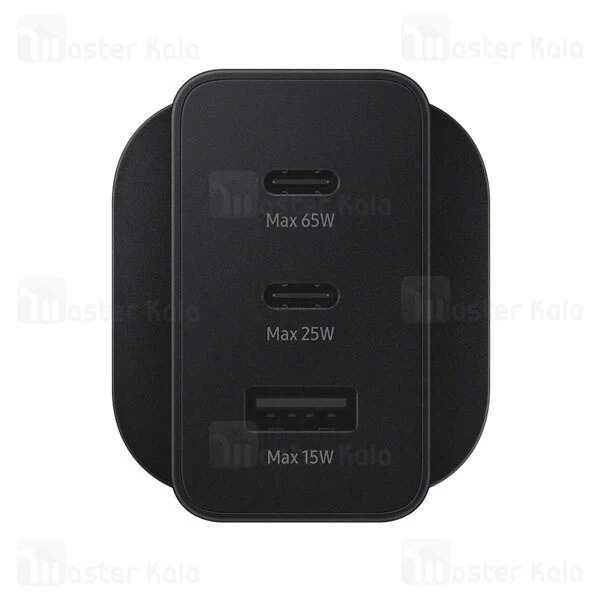 شارژر اصلی سوپر فست شارژ سامسونگ Samsung EP-T6530 Trio توان 65 وات دو شاخه UK