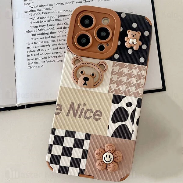 قاب فانتزی سامسونگ Samsung Galaxy A52 / A52s طرح خرس و گل برجسته