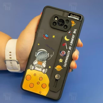 قاب فانتزی دستگیره دار شیائومی Xiaomi Poco X3 / Poco X3 NFC / Poco X3 Pro طرح فضانورد