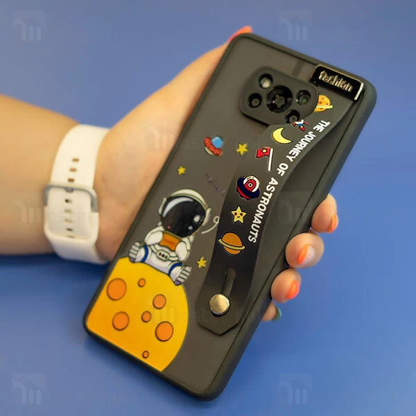 قاب فانتزی دستگیره دار شیائومی Xiaomi Poco X3 / Poco X3 NFC / Poco X3 Pro طرح فضانورد