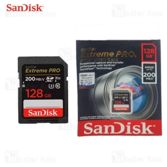 کارت حافظه اس دی 128 گیگابایت سن دیسک SanDisk Extreme Pro U3 633X 200MB/s Full HD