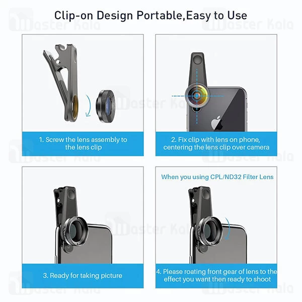 کیت لنز کیلیپسی موبایل گرین لاین Green Lion 6 in 1 Professional Lens Kit