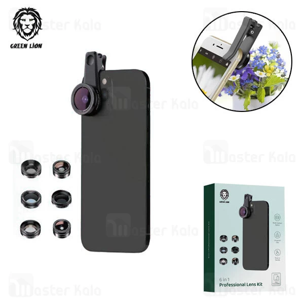 کیت لنز کیلیپسی موبایل گرین لاین Green Lion 6 in 1 Professional Lens Kit