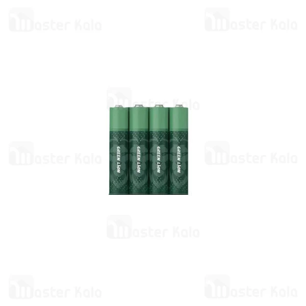 پک 4 عددی باتری نیم قلمی گرین لاین Green Lion Alkaline AAA Battrey 271400mAh
