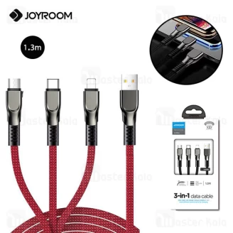 کابل سه سر جویروم Joyroom S-1335k4 شدت جریان 3.5 آمپر طول 1.3 متر