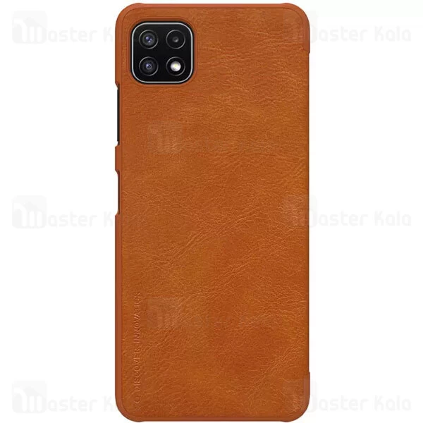 کیف چرمی نیلکین سامسونگ Samsung Galaxy A22 5G / F42 5G Nillkin Qin Leather Case دارای محافظ دوربین