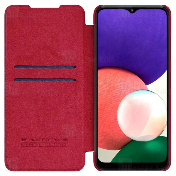 کیف چرمی نیلکین سامسونگ Samsung Galaxy A22 5G / F42 5G Nillkin Qin Leather Case دارای محافظ دوربین