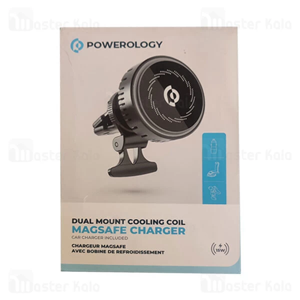 هولدر و شارژر وایرلس چند کاره پاورولوژی Powerology MagSafe Charger PCCSR010 توان 15 وات