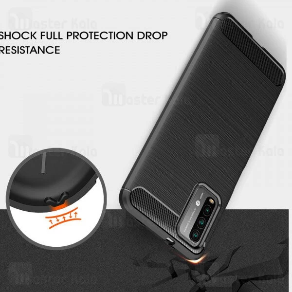 قاب محافظ ژله ای Xiaomi Note 9 4G / Redmi 9 Power / Redmi 9T Fiber Carbon Rugged Armor Case