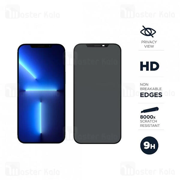گلس حریم شخصی تمام صفحه تمام چسب آیفون لولو Apple iPhone 15 Levelo Privacy