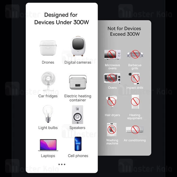 چند راهی بیسوس Baseus CI30-02 IGBT ولتاژ 220 ولت توان 300 وات