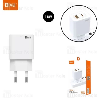 شارژر دیواری بیوا Biva HC-04Q+C توان 18 وات همراه با کابل