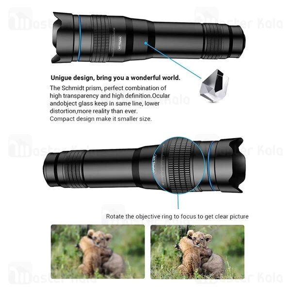 لنز کلیپسی موبایل گرین لاین Green Lion 36x Telephoto Lens Kit