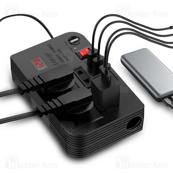 شارژر فندکی و چند راهی برق خودرو گرین لاین Green Lion Spark 3 Power Inverter توان 300 وات