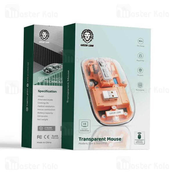 موس بلوتوثی گرین لاین Green Lion Transparent Mouse GNTRAMOUSEGY