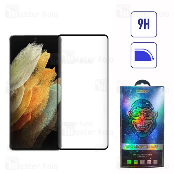 محافظ صفحه شیشه ای تمام صفحه تمام چسب خمیده Samsung Galaxy S21 Ultra 5G Full Screen Glass