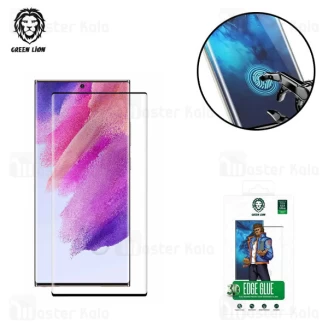 محافظ صفحه شیشه ای تمام صفحه دور چسب خمیده گرین لاین Samsung Galaxy S23 Ultra Green Lion 3D Edge