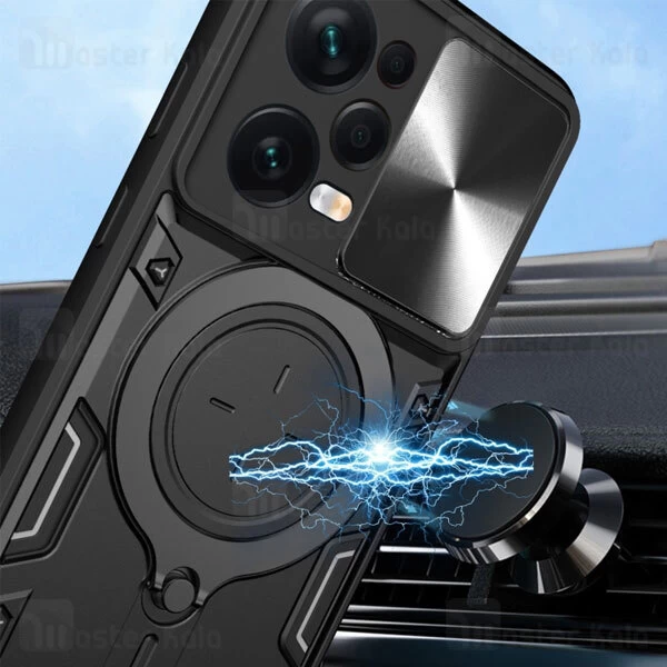 قاب ضد ضربه مگنتی Xiaomi Poco X5 Pro / Redmi Note 12 Pro Magnetic Support Case دارای محافظ دوربین